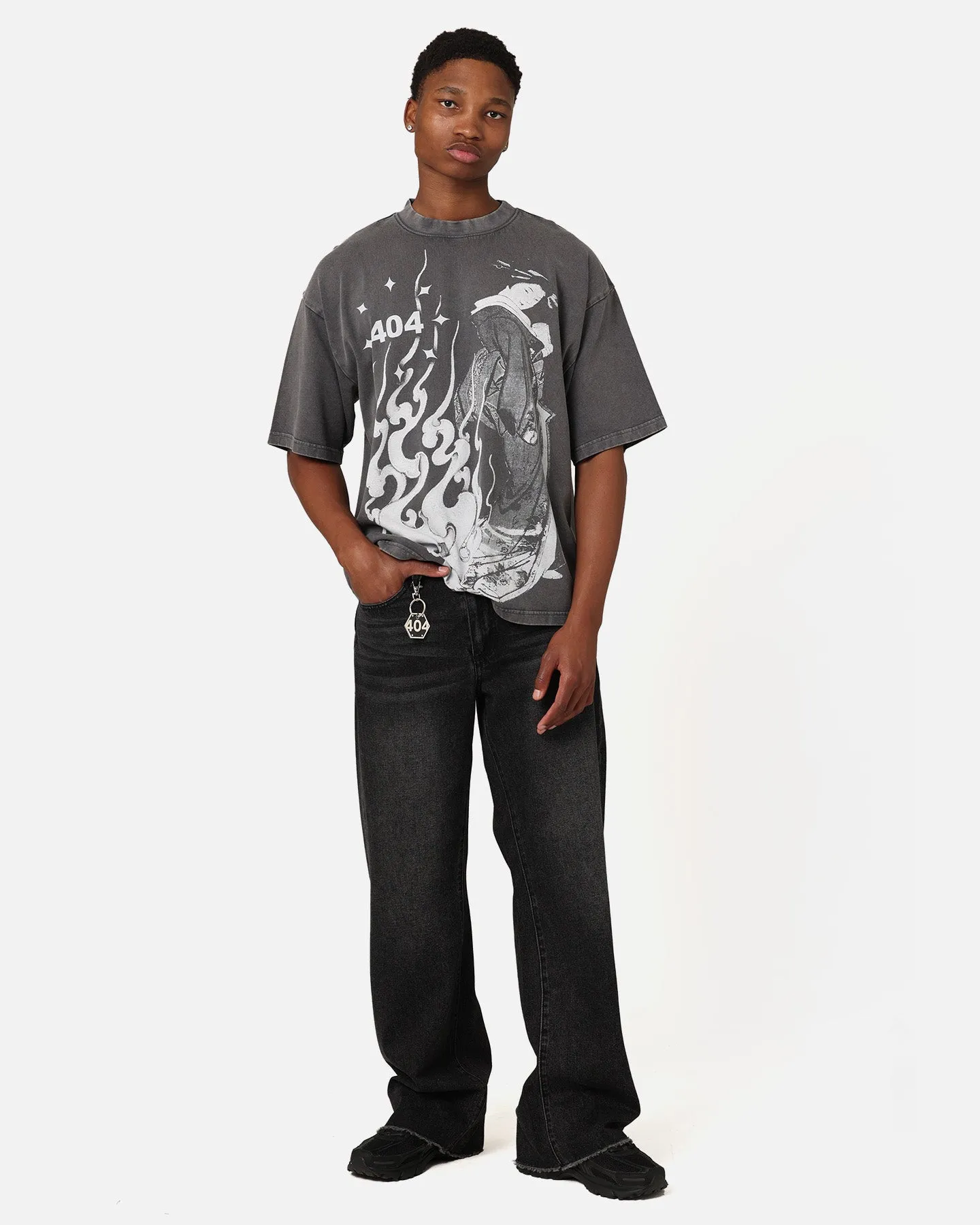 Oversized Silhouette 404 Geisha T-Shirt Charcoal