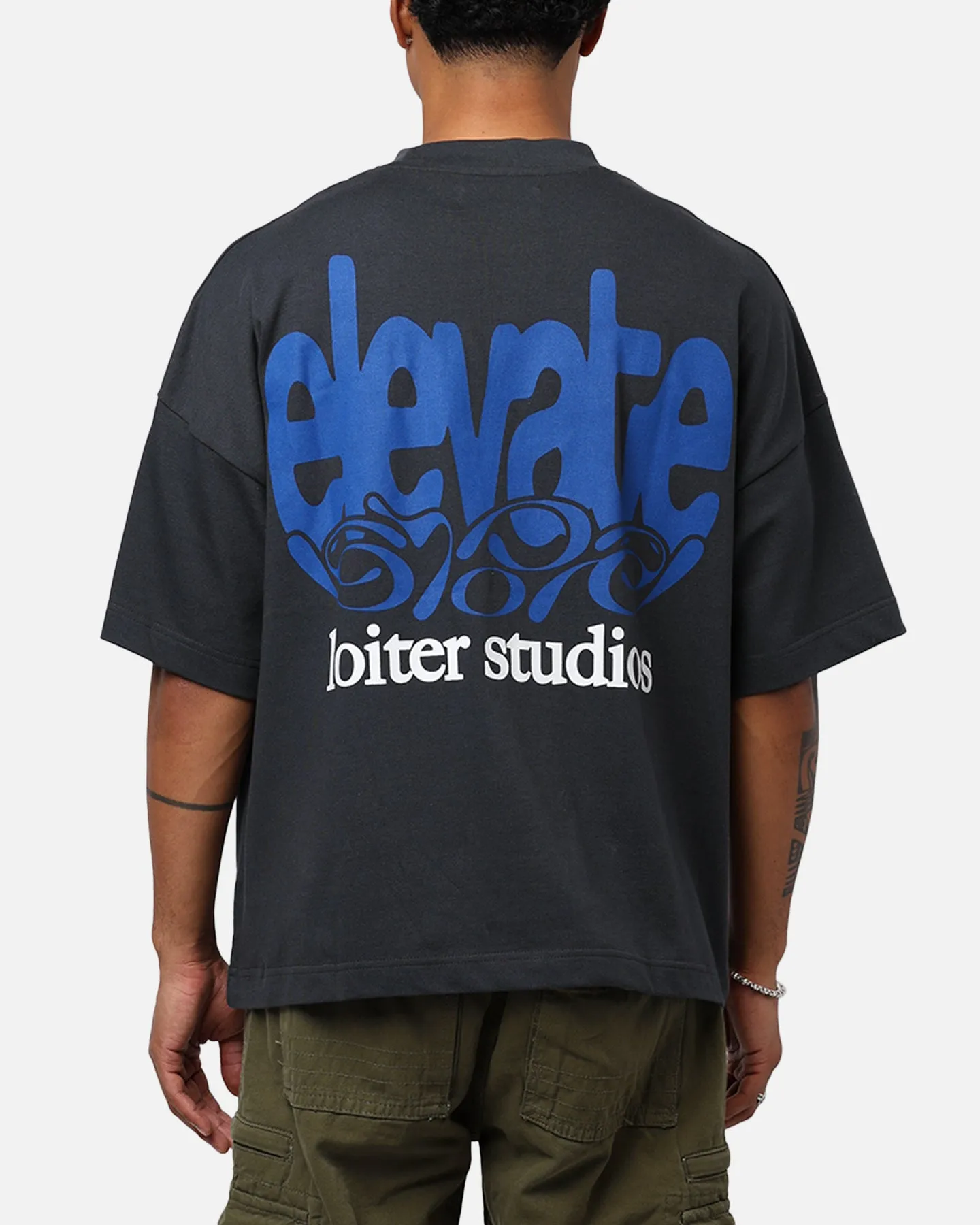 Eco Friendly Material Perfect for Travel Loiter Elevate Box T-Shirt Charcoal