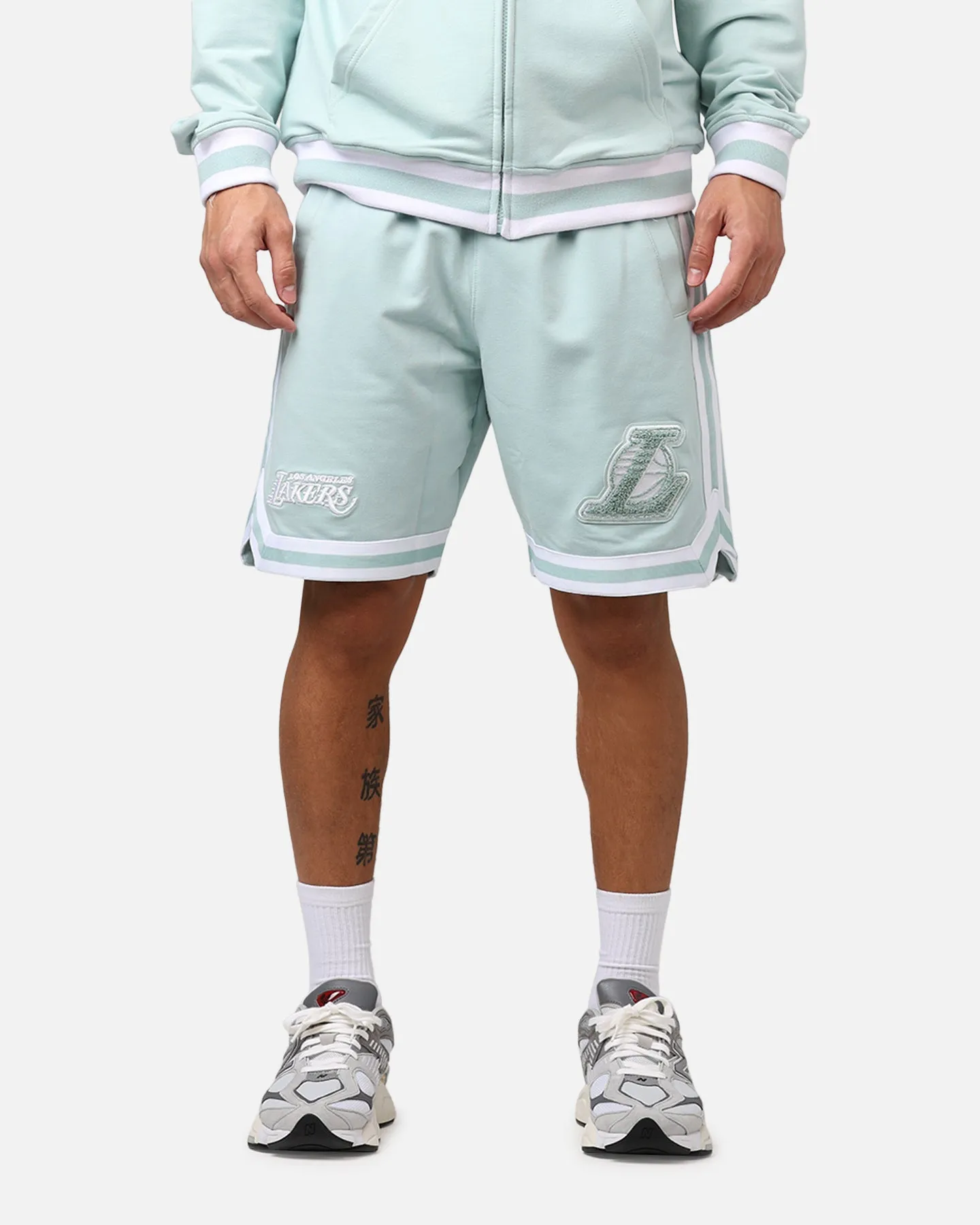 New Era Los Angeles Lakers 'Logo Select Mint' Shorts Mint/White Extended Inseam Options art industry