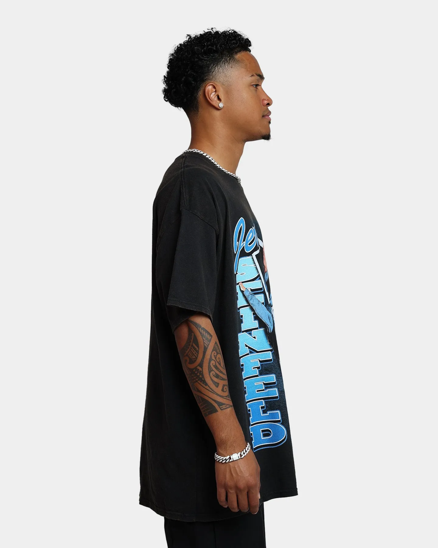 Ultra Soft Texture American Thrift X Seinfeld Jerry Vintage T-Shirt Washed Black