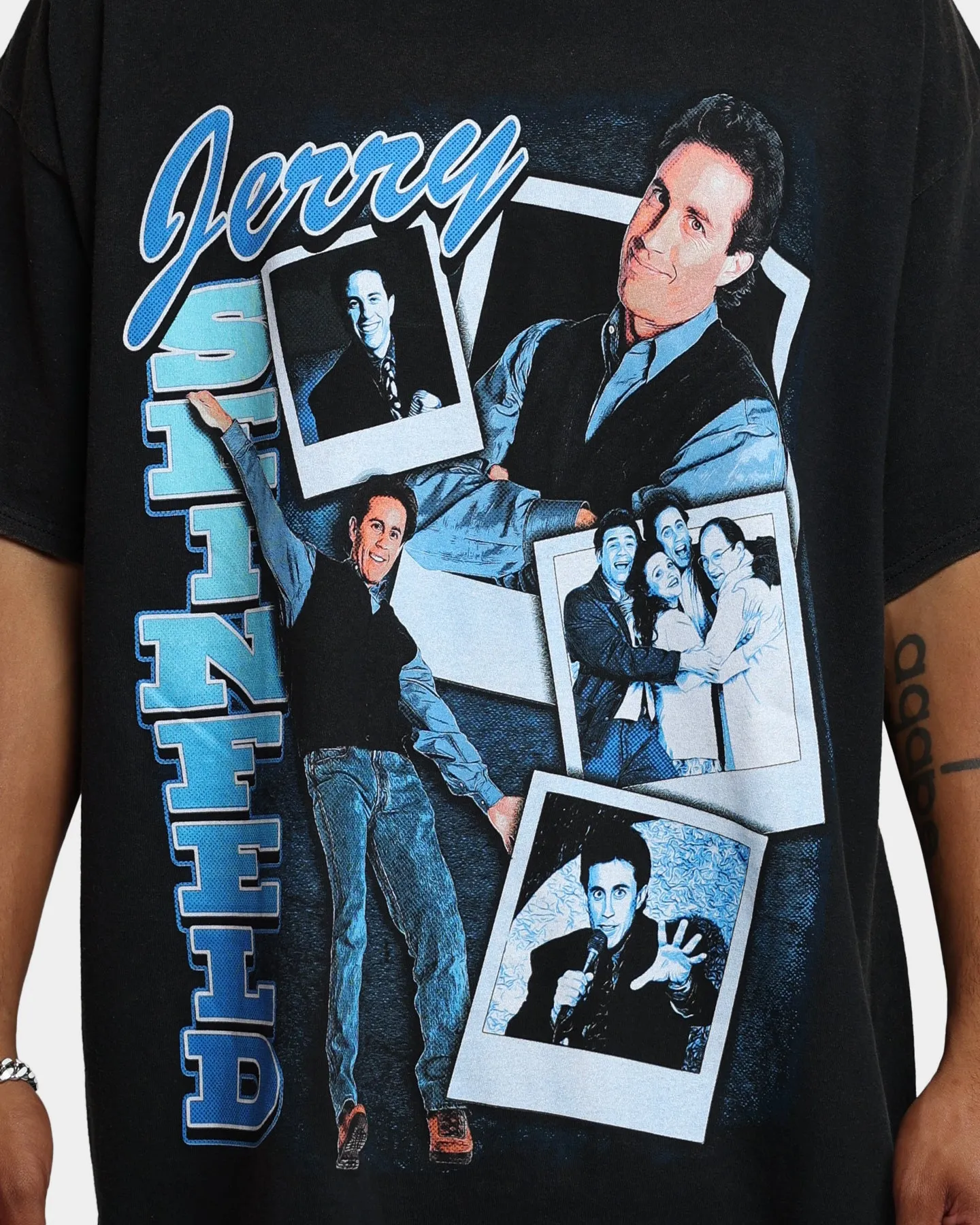 American Thrift X Seinfeld Jerry Vintage T-Shirt Washed Black Anti Pilling Finish Relaxed Style