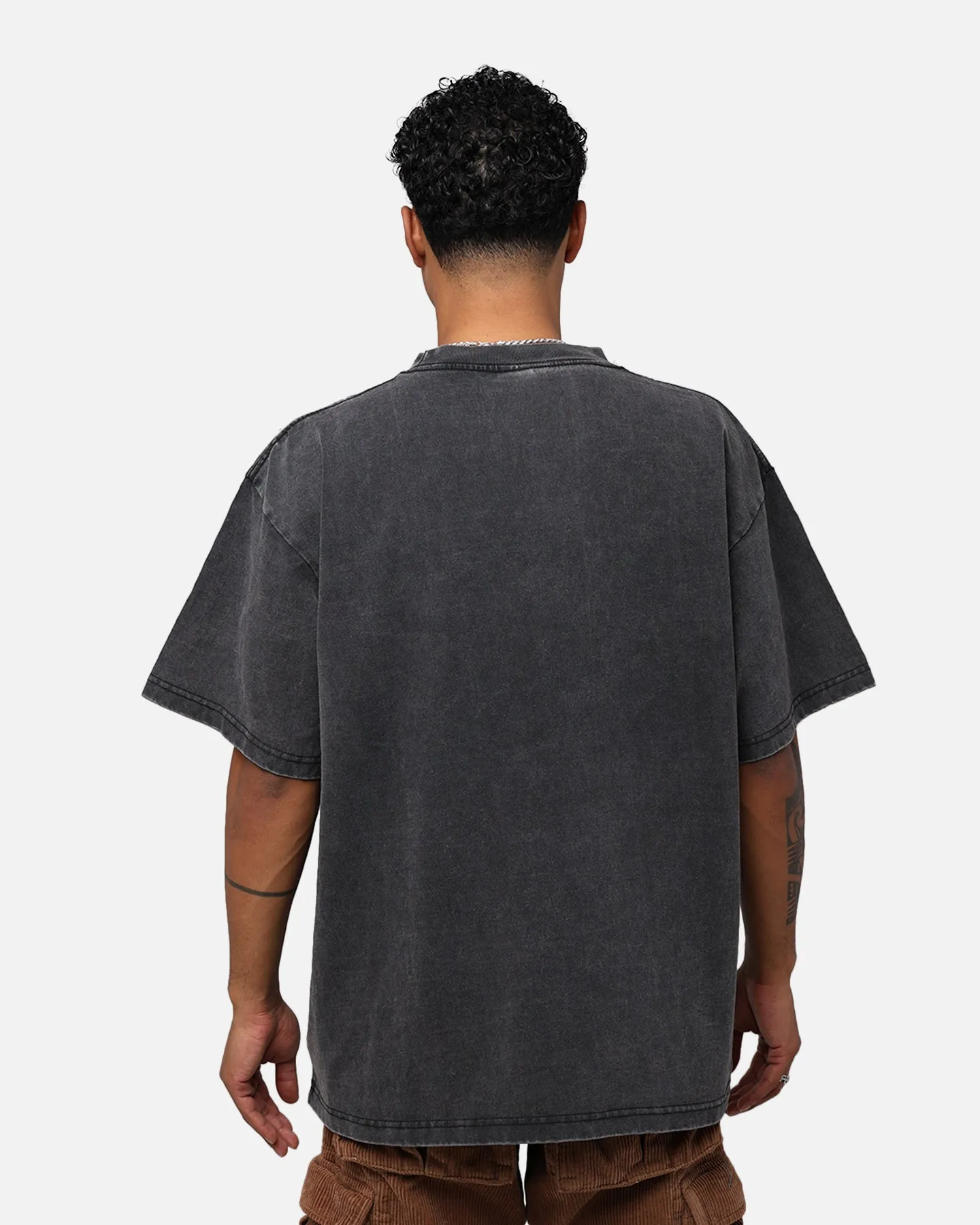 Culture Kings Crown T-Shirt Washed Black Organic Cotton Blend