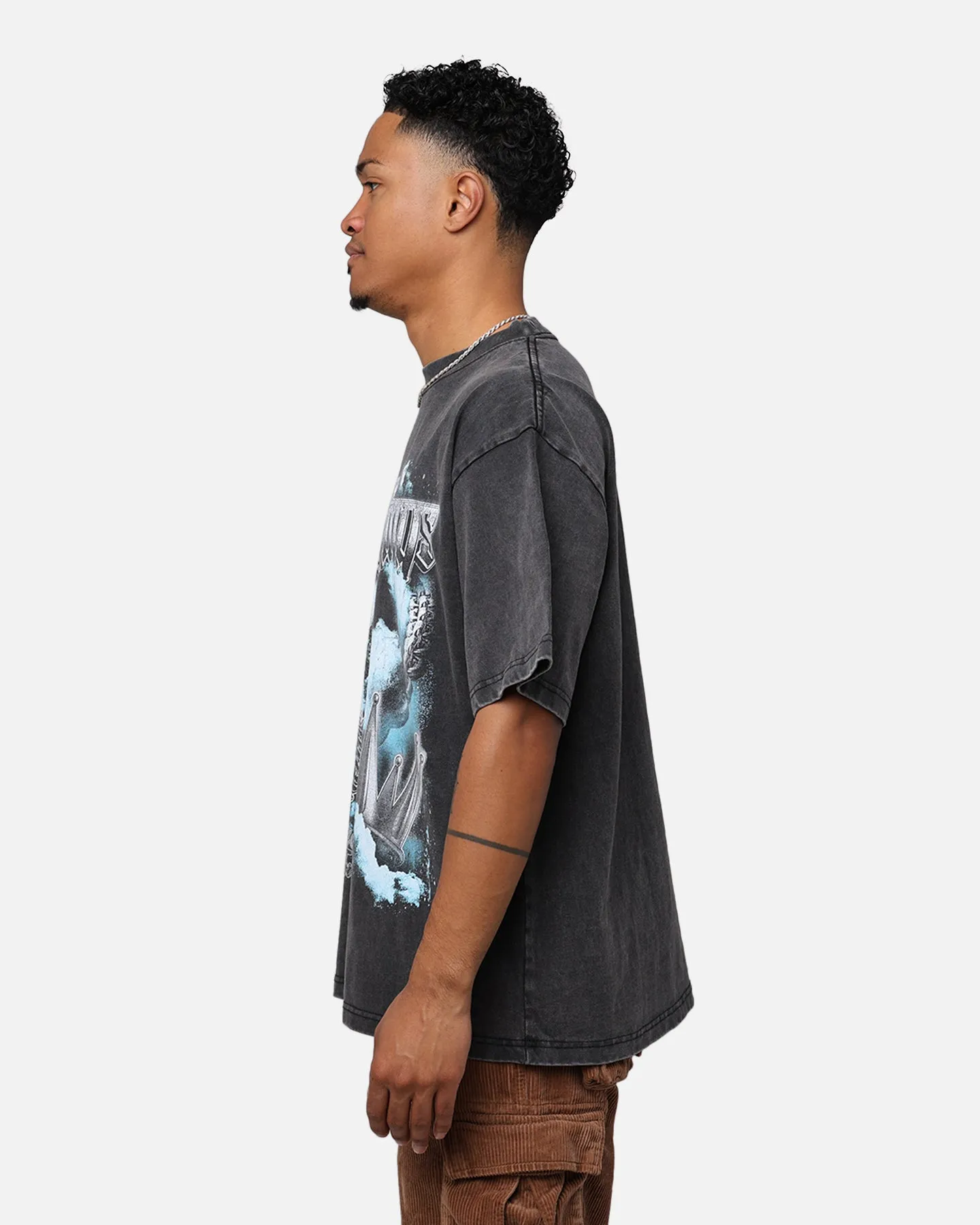 Culture Kings Crown T-Shirt Washed Black Organic Cotton