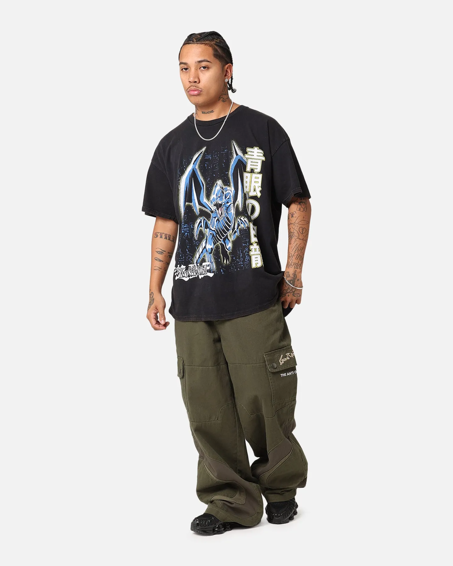 Goat Crew X Yu-Gi-Oh! Blue Eyes White Dragon T-Shirt Black Wash Comfortable and stylish