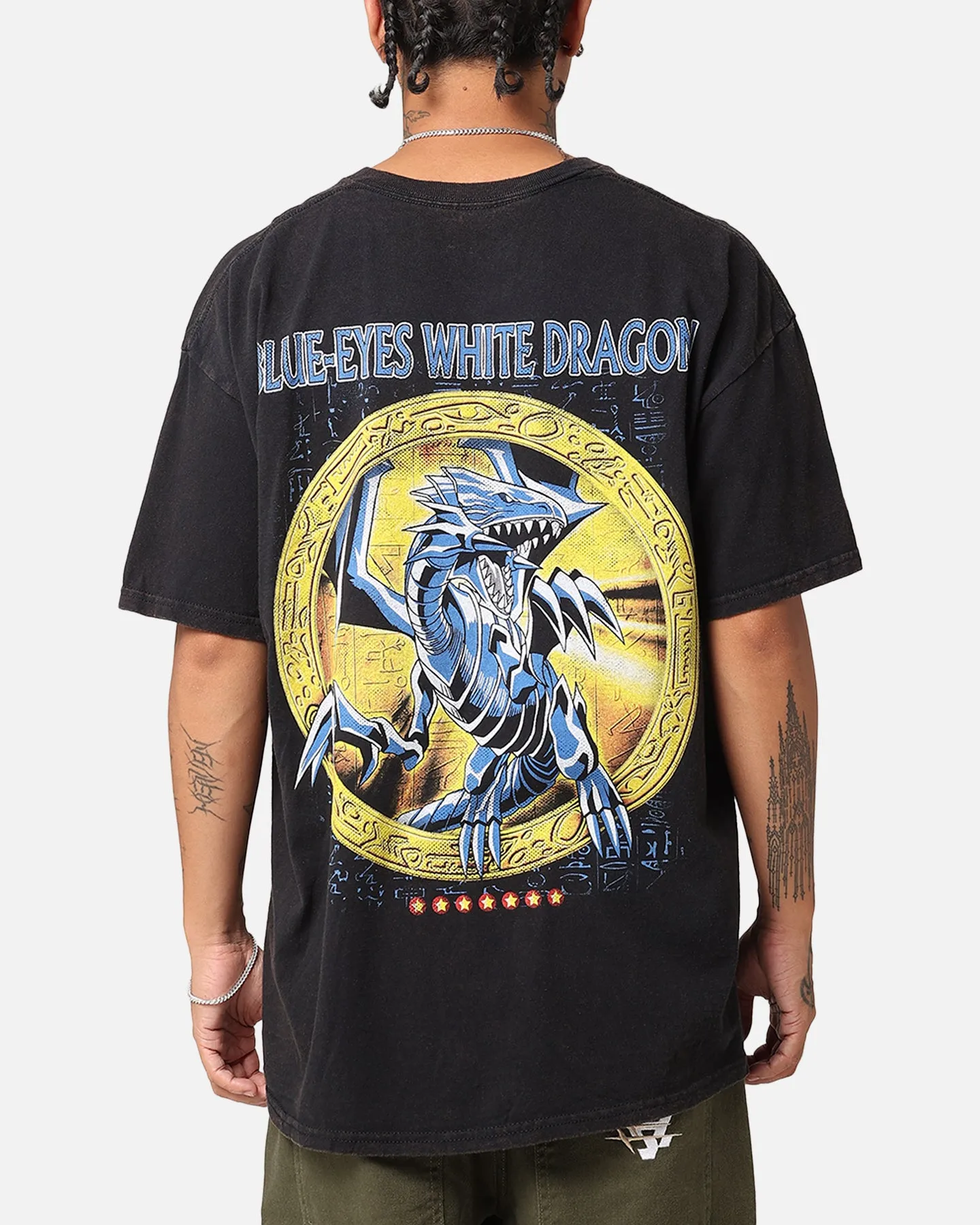 Goat Crew X Yu-Gi-Oh! Blue Eyes White Dragon T-Shirt Black Wash Practical Wear