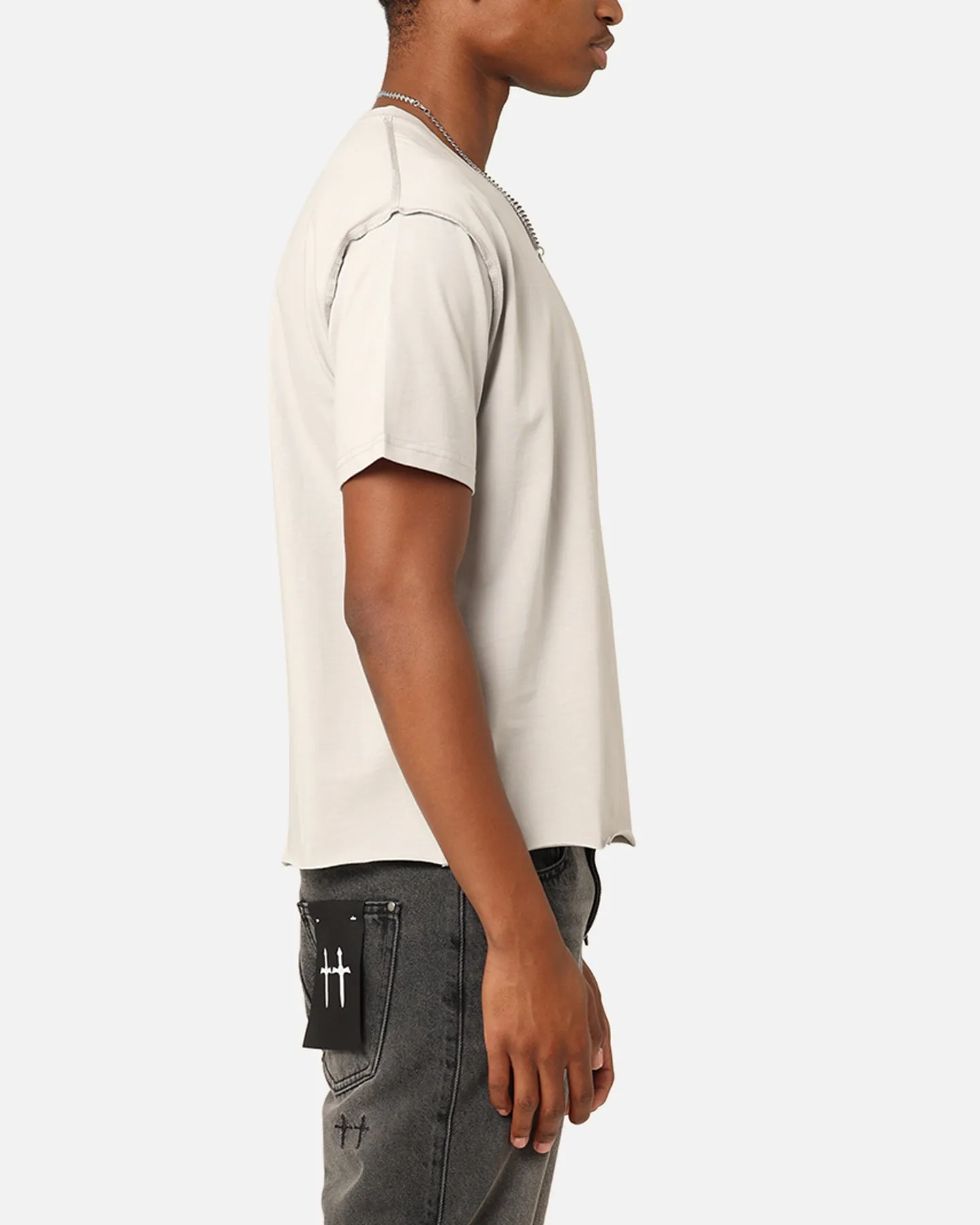 Saint Morta Lafayette Cropped T-Shirt Grey Comfortable apparel Non Irritating Collar