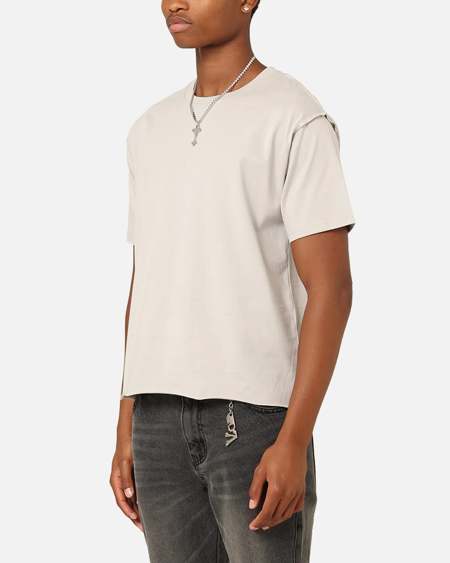 Saint Morta Lafayette Cropped T-Shirt Grey Soft and durable