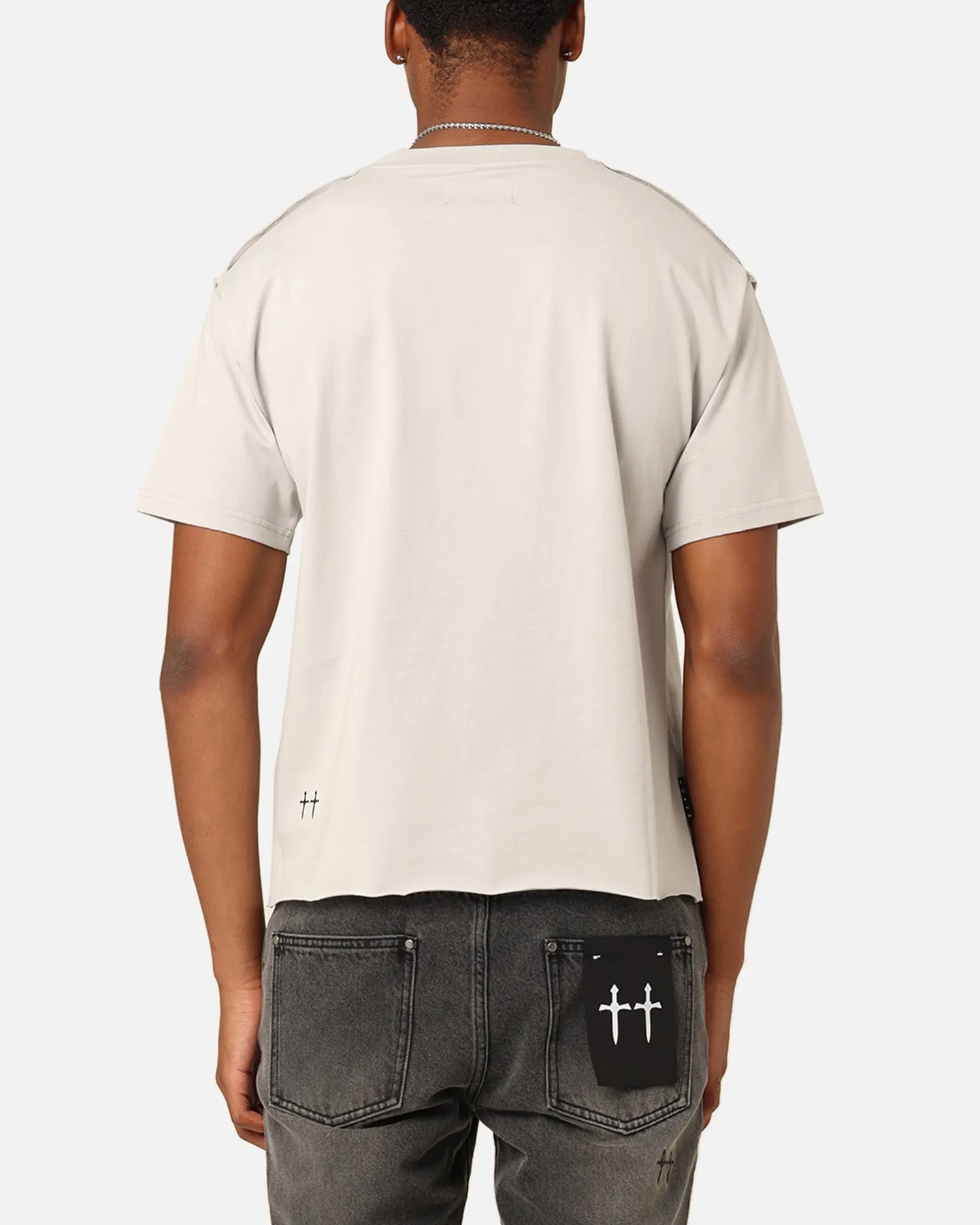 Classic Wear Wrinkle-Free Saint Morta Lafayette Cropped T-Shirt Grey