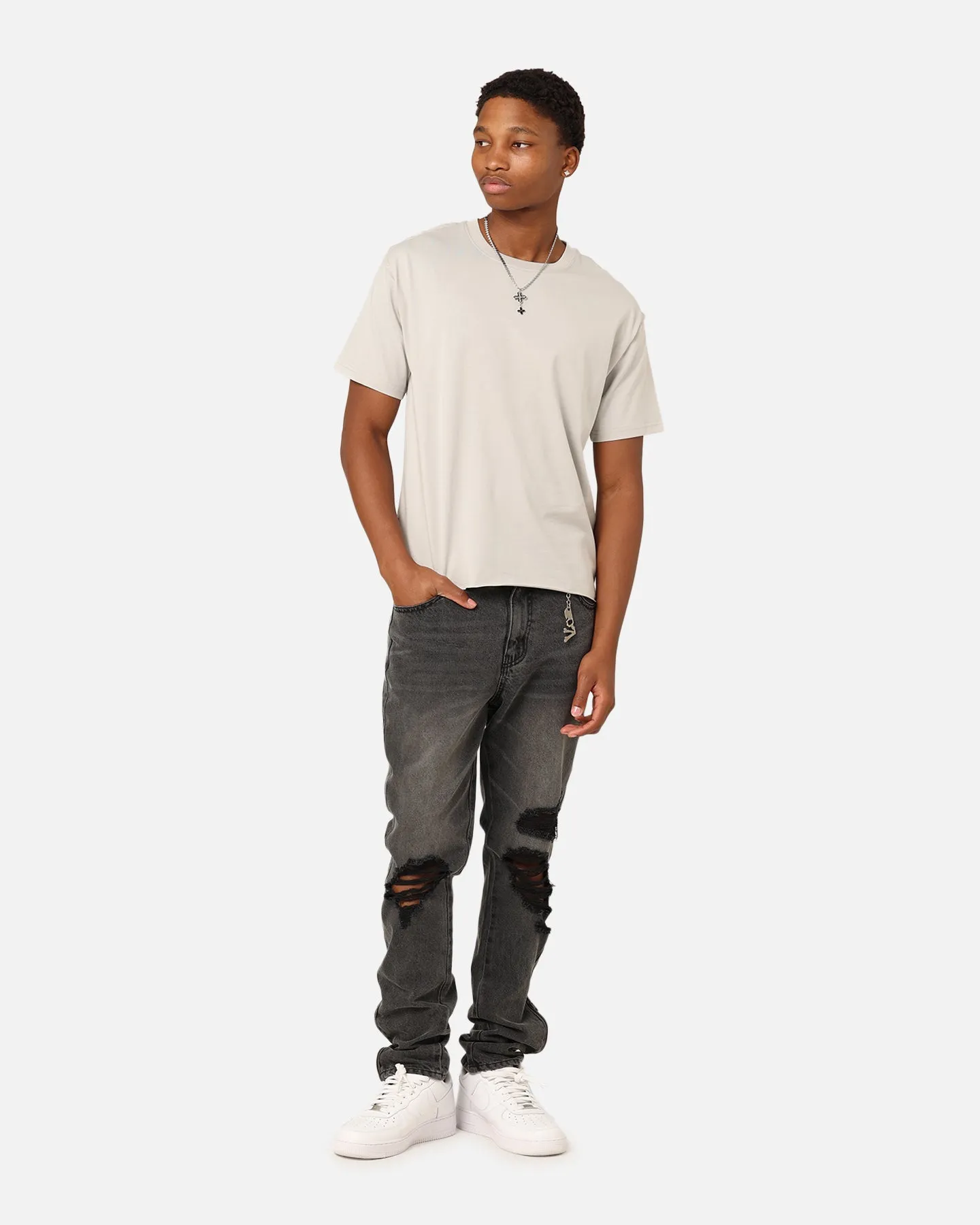Good stretch Saint Morta Lafayette Cropped T-Shirt Grey