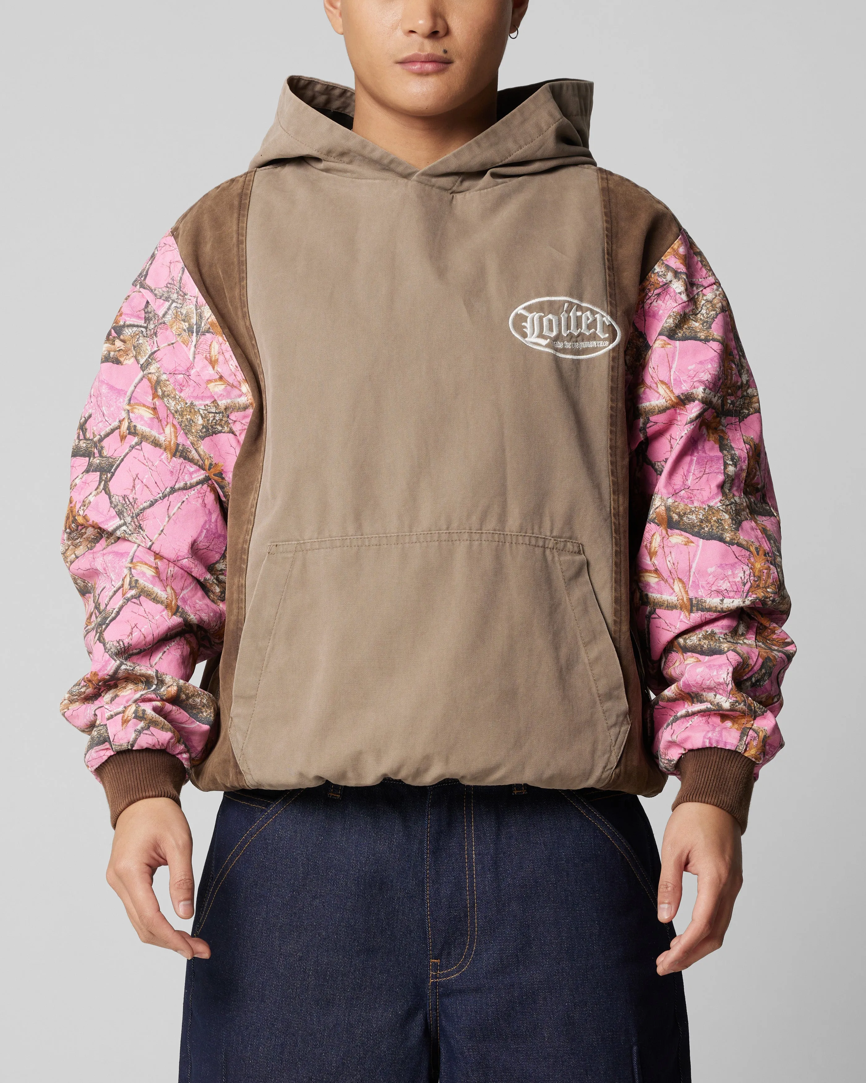 Anti Static Material Loiter Splinter Hoodie Pink Camo