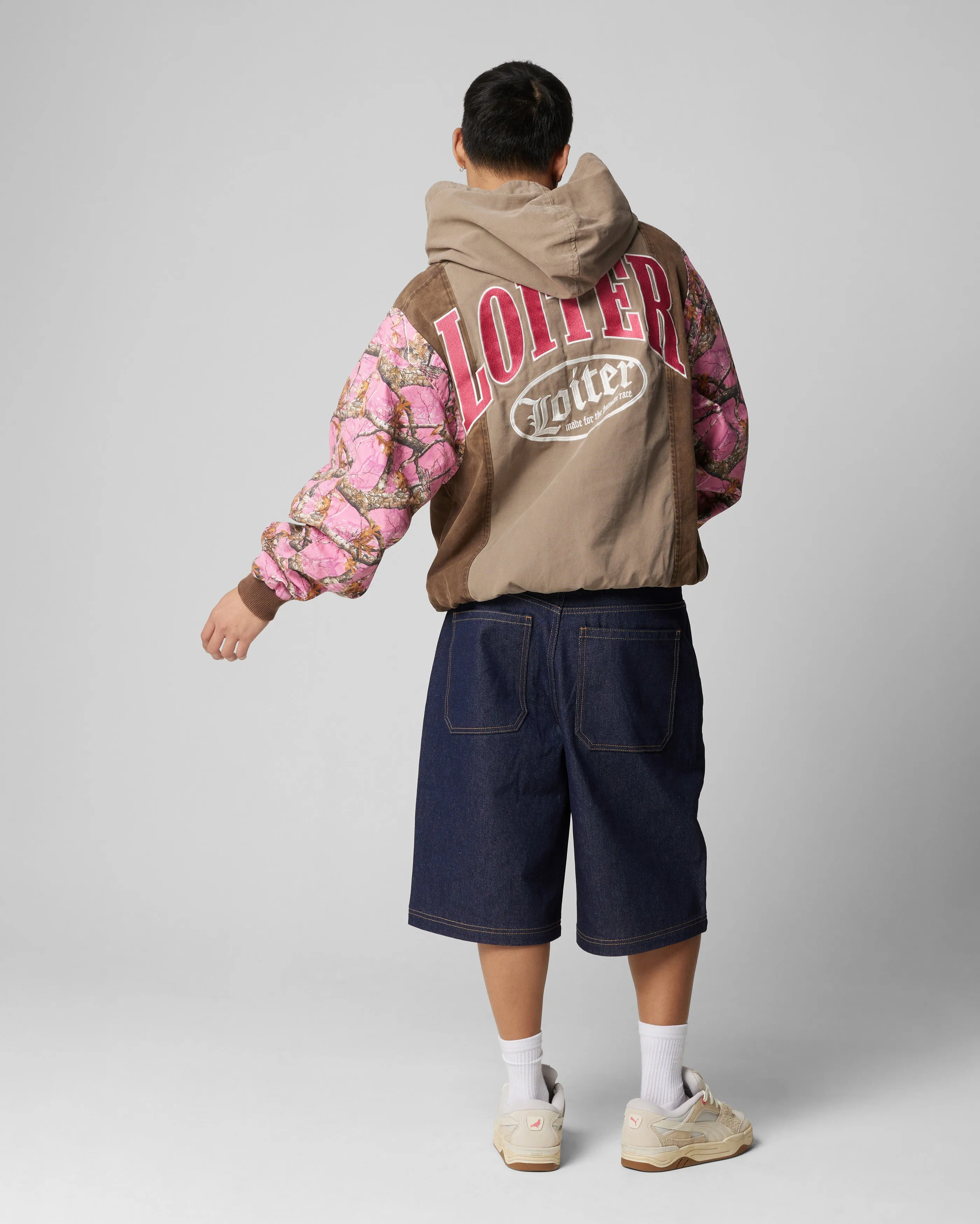 Loiter Splinter Hoodie Pink Camo snow holiday Warm Lining
