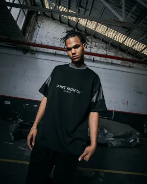 Saint Morta Box Panel T-Shirt Black AntiStaticLining Easy Fit Wear