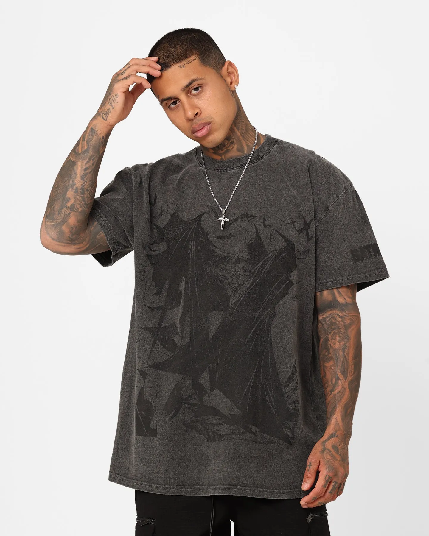 Organic Cotton Construction Goat Crew X DC Batman Issue #423 Noir Heavyweight Vintage T-Shirt Black Wash