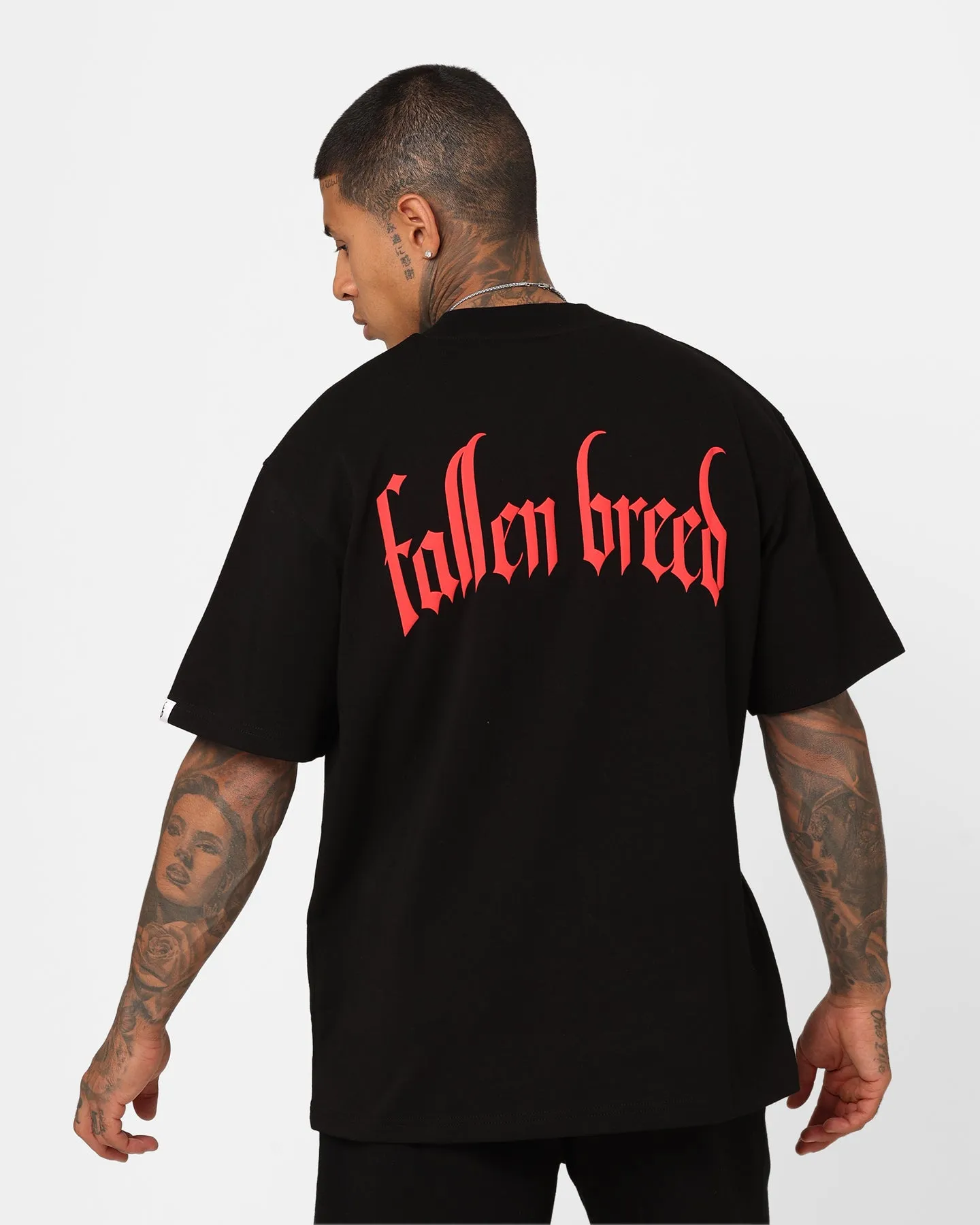Fallen Breed Monogram T-Shirt Black/Red Sustainable Production Process