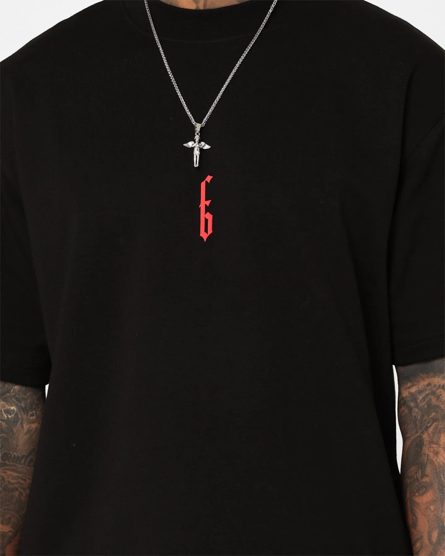 Fallen Breed Monogram T-Shirt Black/Red Flattering Shape