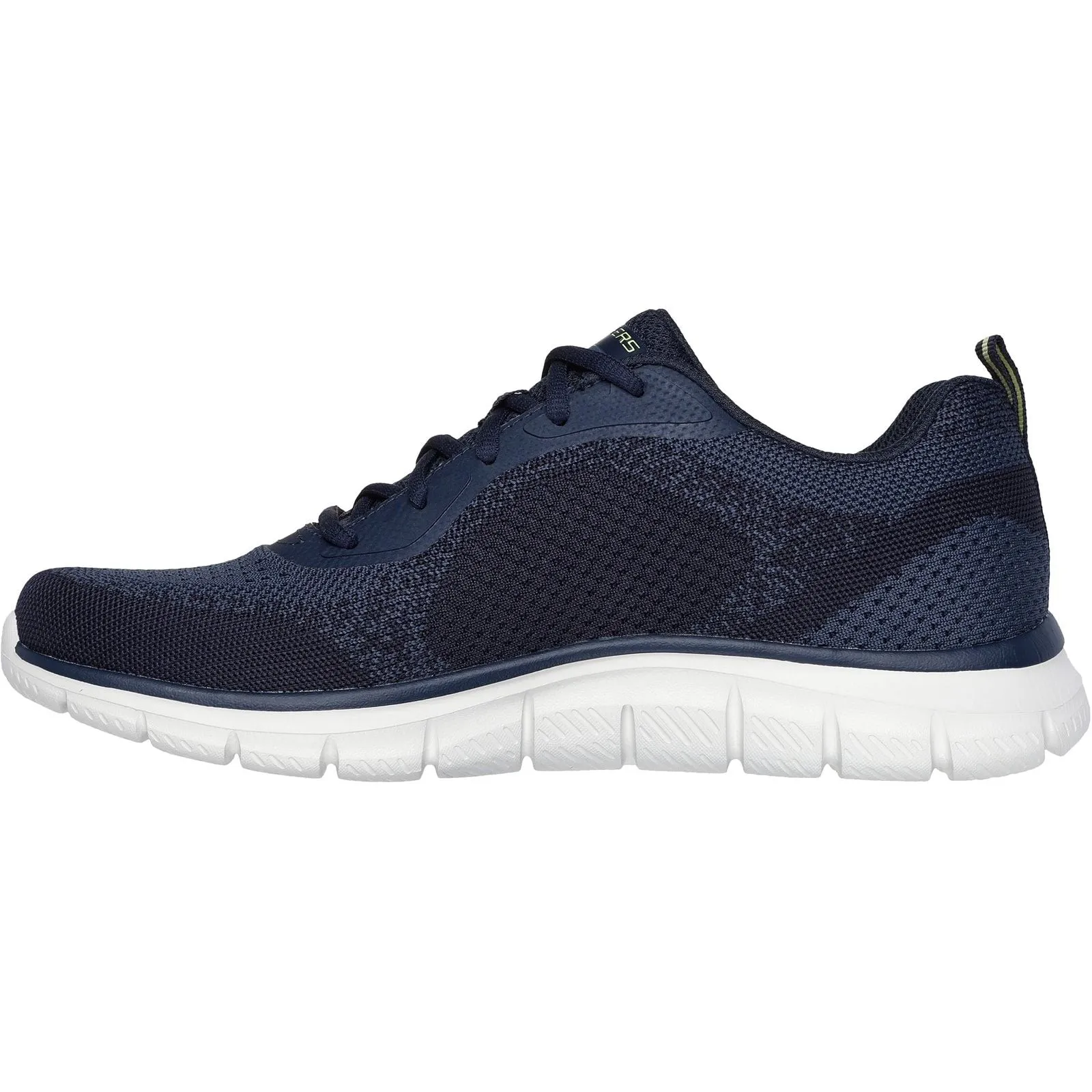 Skechers Mens Track Glendor Shoe Navy/Lime Memory Foam Insert