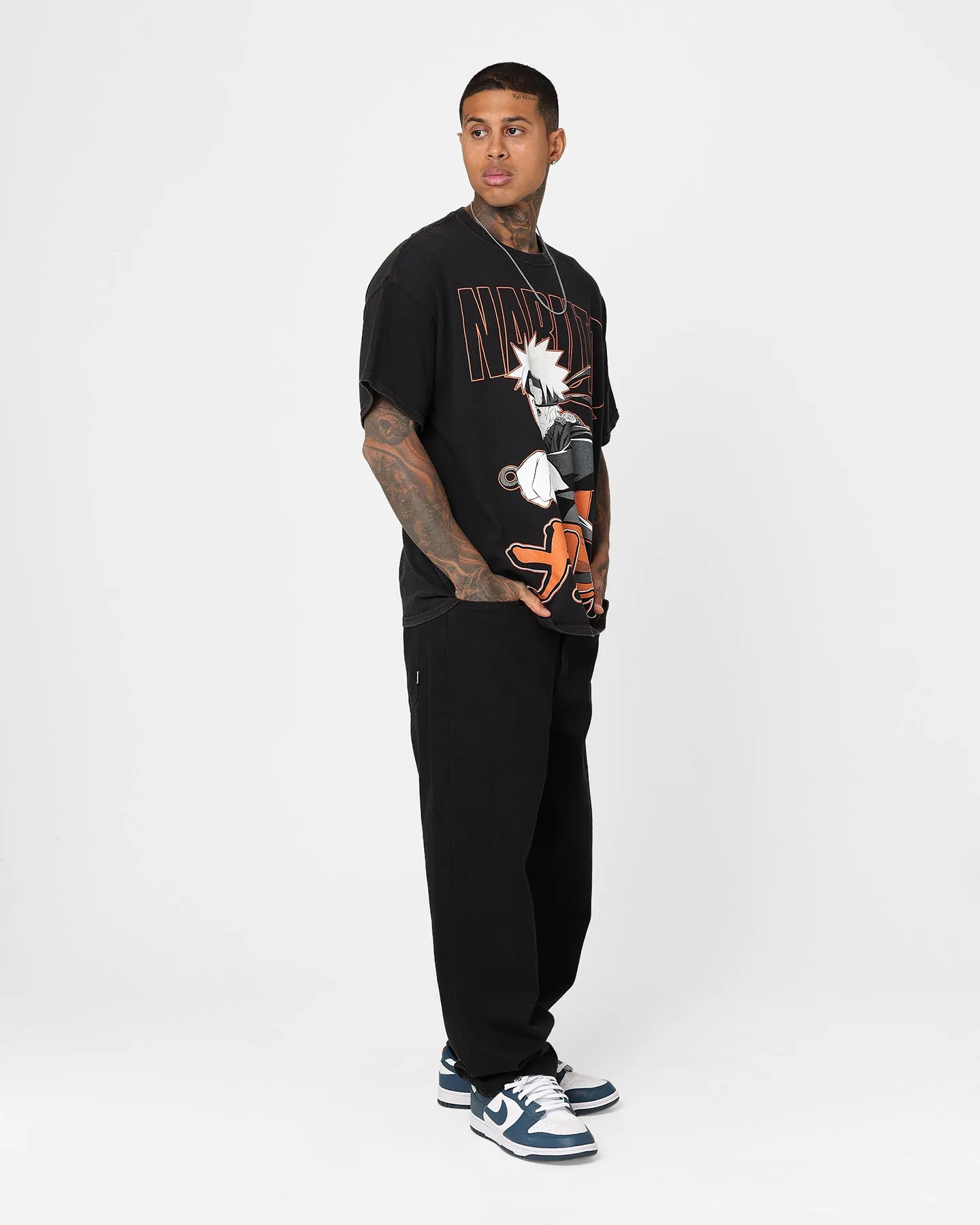 Stylish Wearable sale season Goat Crew X Naruto Naruto Vintage T-Shirt Black Wash