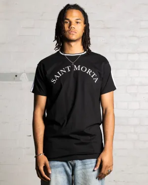 oversized but not shapeless Layering Fashion Saint Morta College Lafayette T-Shirt Black/White