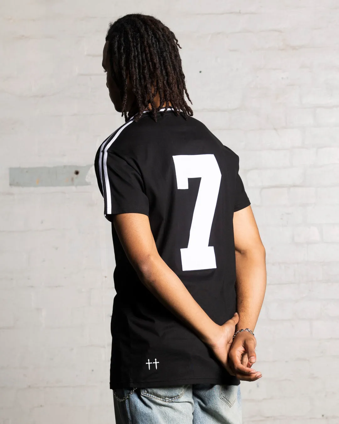 FlexibleCollarOptions Saint Morta College Lafayette T-Shirt Black/White