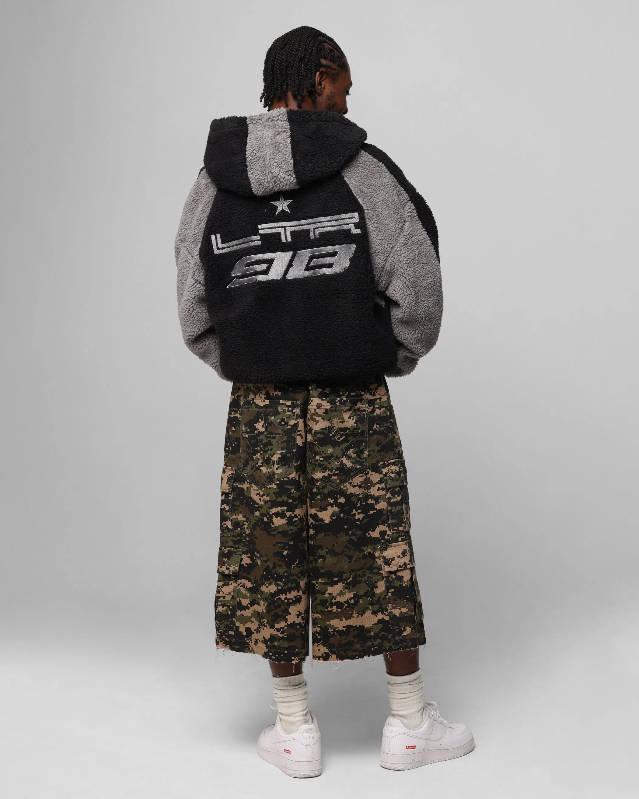 Loiter Speedway Fleece Jacket Black/Grey Promote Softshell Technology