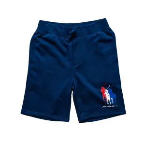 Street Edge breathable materials Polo Ralph Lauren 8.5-Inch Triple Logo Fleece Short (Navy)