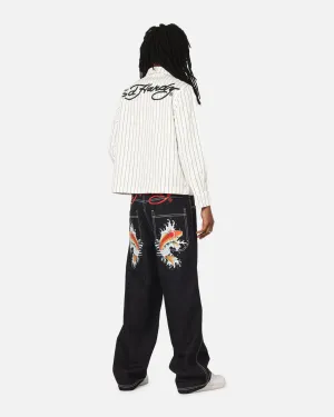 Ed Hardy Koi Jeans Indigo Ripstop Fabric Technology