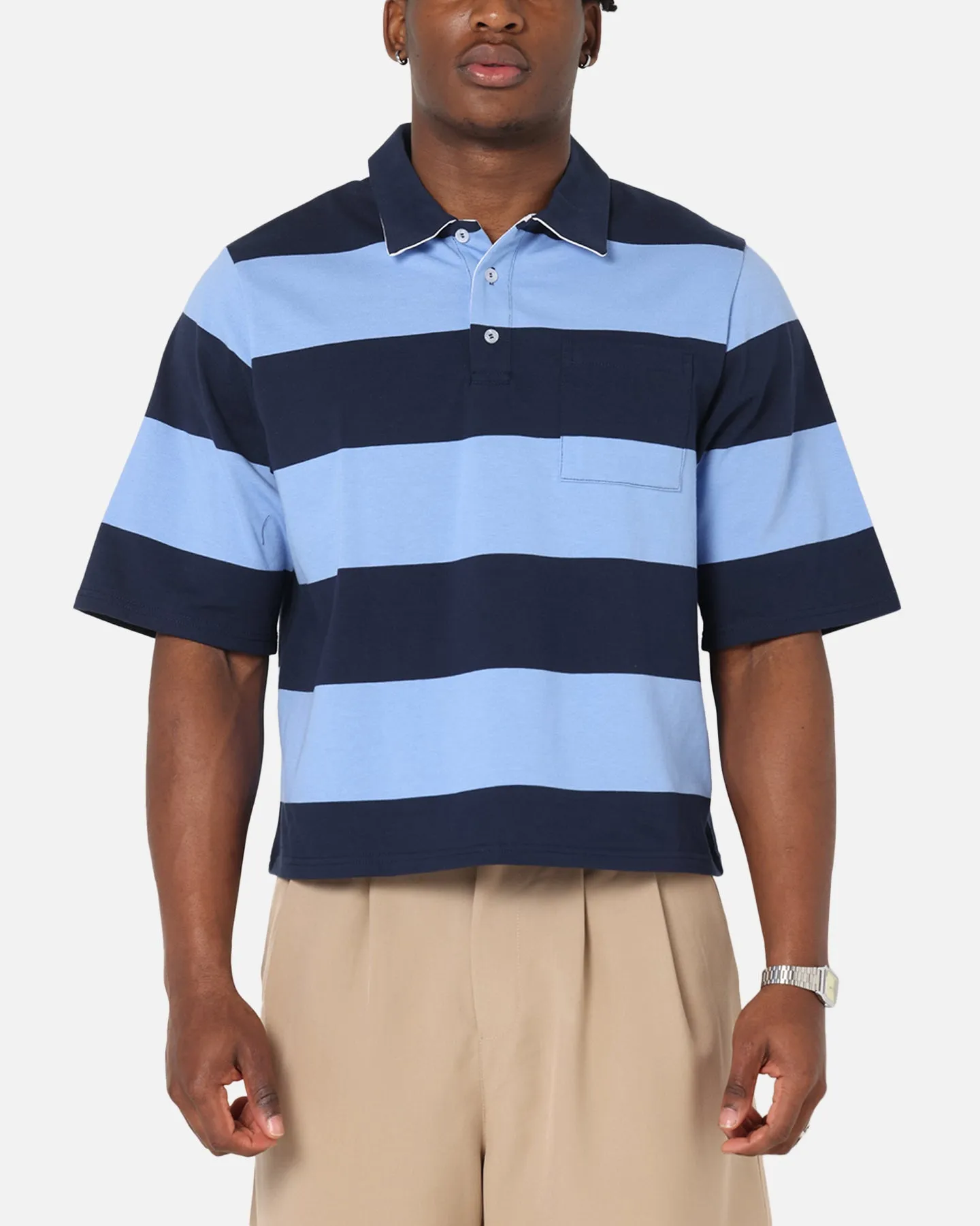 XXIII Rugby Polo T-Shirt Navy/Blue Summer Comfort Urban Chic