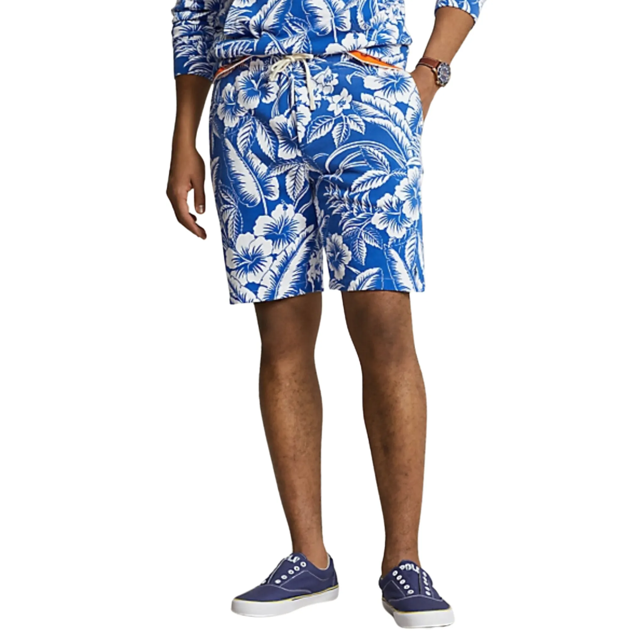 Polo Ralph Lauren 8.5 Inch Tropical Floral Spa Terry Short (Monotone Tropical) Stretchable Fabric