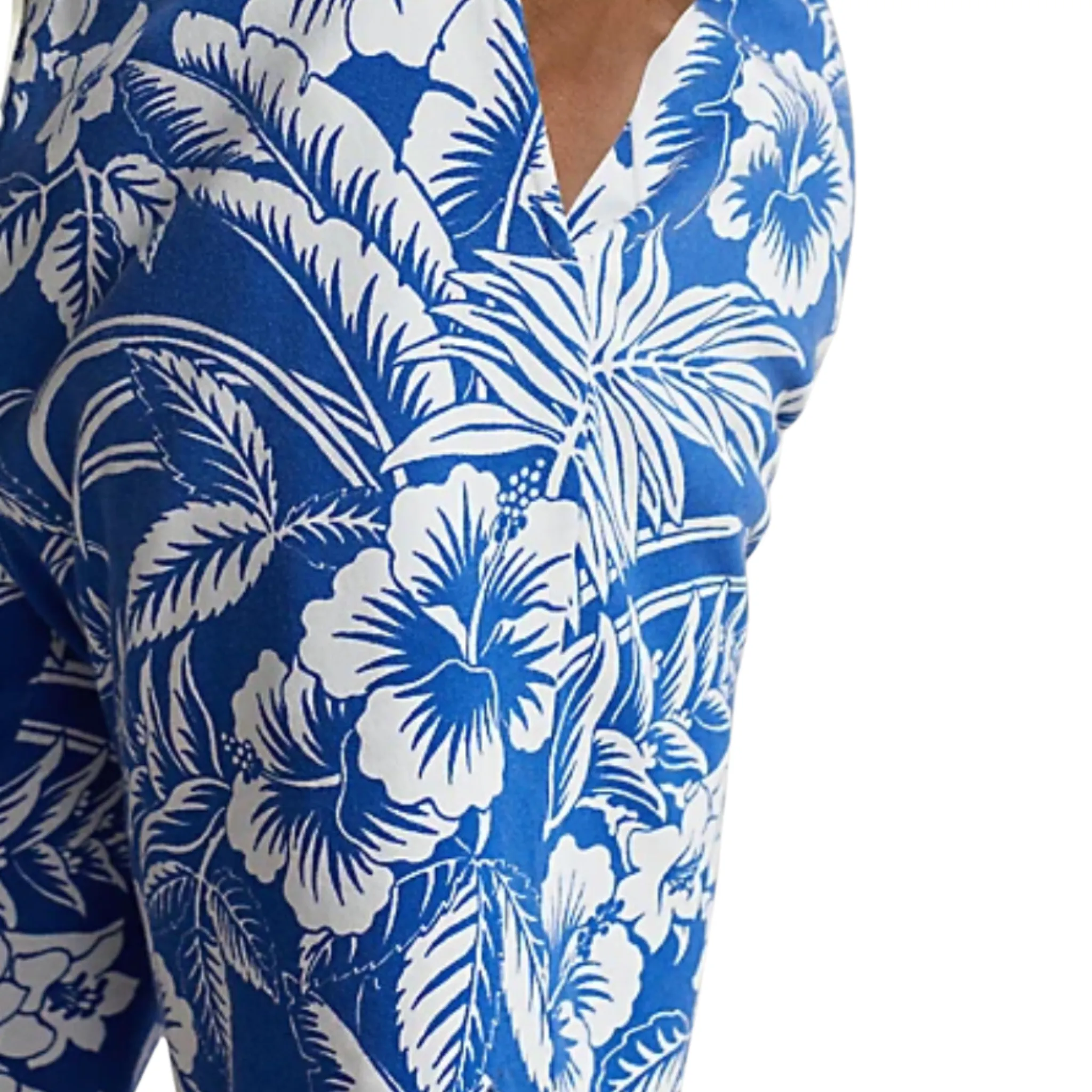 Stretchable Waistband Polo Ralph Lauren 8.5 Inch Tropical Floral Spa Terry Short (Monotone Tropical)