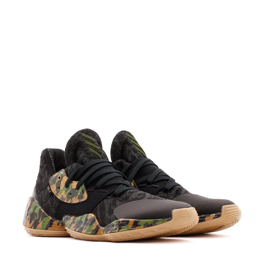 Elastic Heel Tab Design MVP Feel Adidas Basketball James Harden Vol. 4 Black Camo EF1259