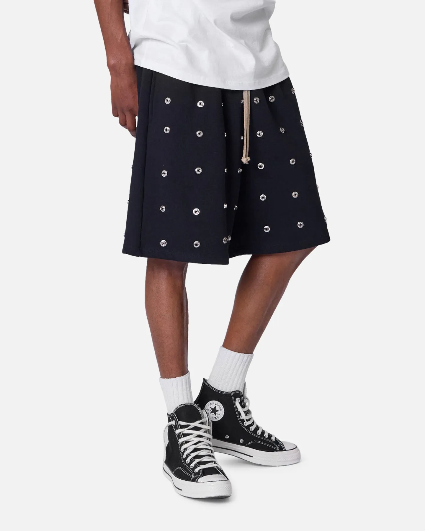 MNML All Over Button Shorts Black Temperature Regulating Material