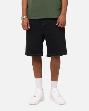 S Double Denim Standard Shorts Black Wash Freestyle Comfort