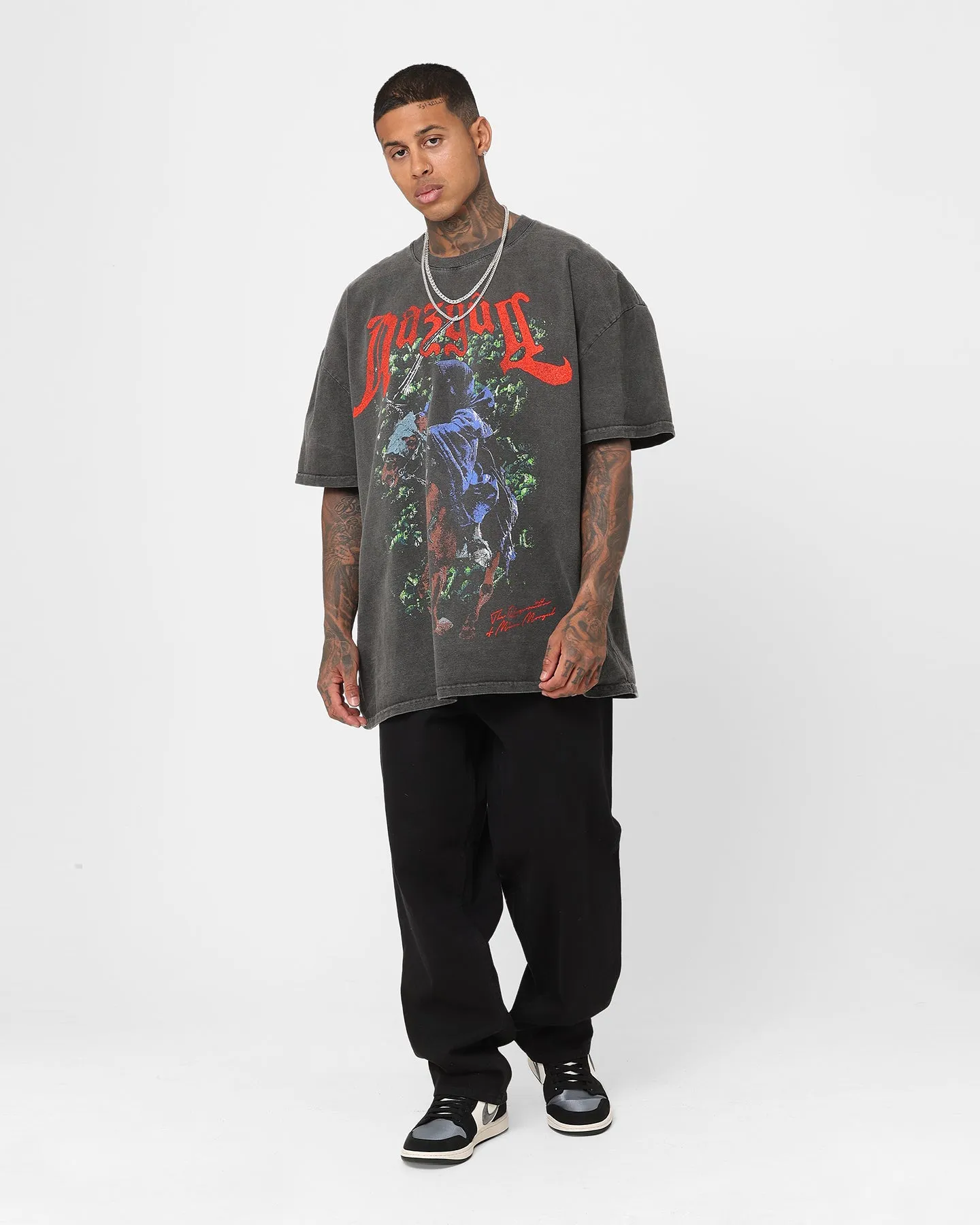 Street Smart Look Modern innovation American Thrift X The Lord Of The Rings Nazgul Heavyweight Vintage T-Shirt Black Wash