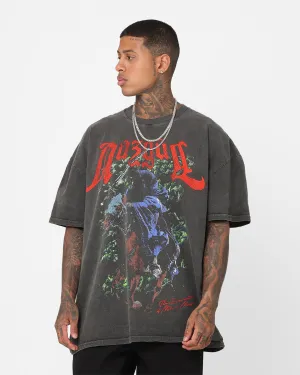 American Thrift X The Lord Of The Rings Nazgul Heavyweight Vintage T-Shirt Black Wash Drop Shoulder Design