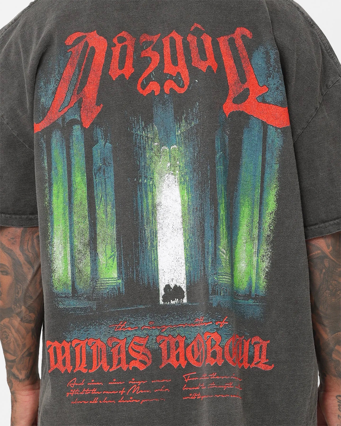 Bright Color American Thrift X The Lord Of The Rings Nazgul Heavyweight Vintage T-Shirt Black Wash
