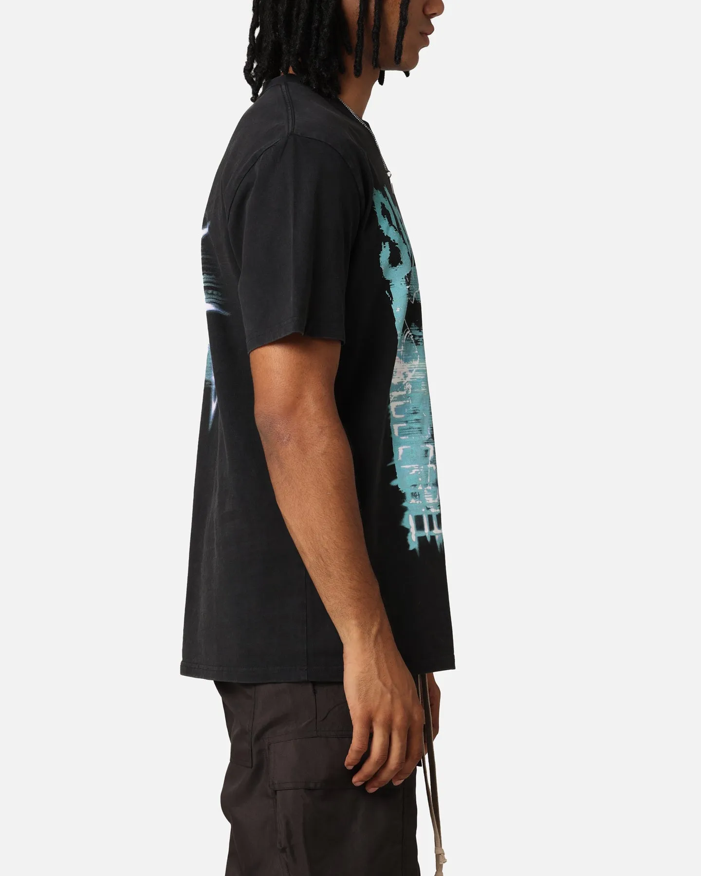Slipknot Adderall T-Shirt Washed Black Circular Knit Construction futuristic