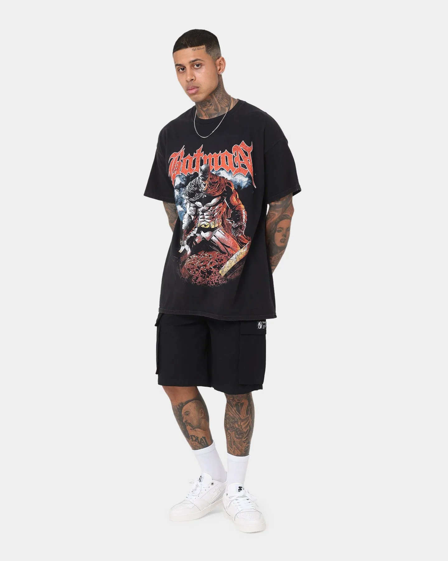 Elegant and Relaxed Stylish piece Goat Crew X DC Batman Metal Vintage T-Shirt Black Wash