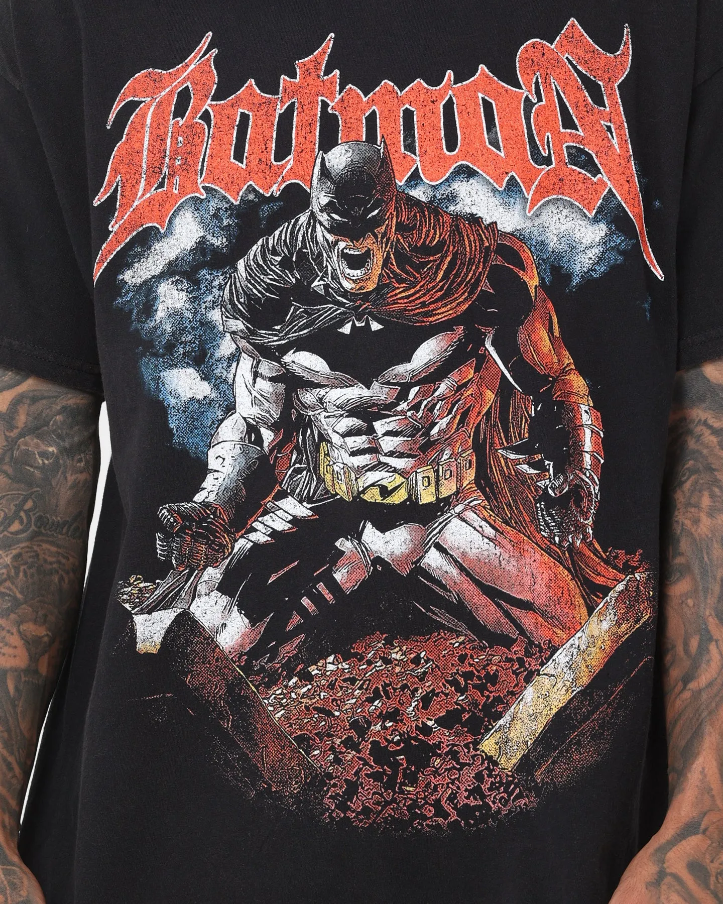 Goat Crew X DC Batman Metal Vintage T-Shirt Black Wash anniversary Anti Odor Treatment