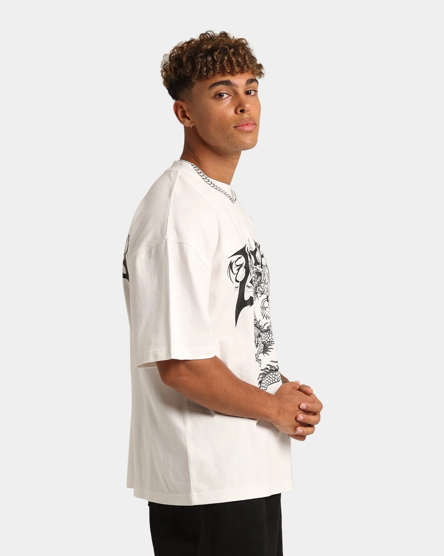 Loiter Anarchy T-Shirt Off White DoubleLayeredCollar