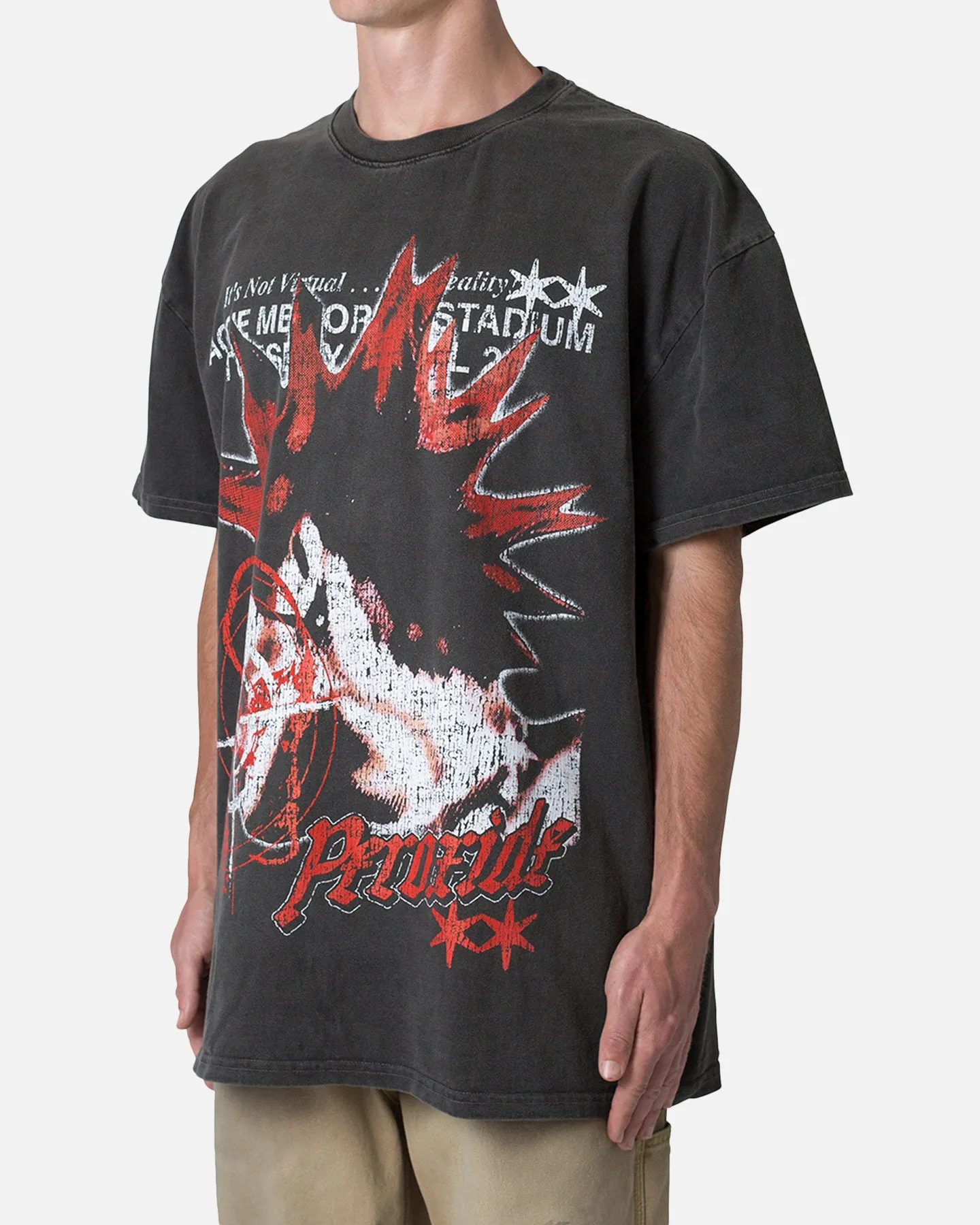 Fun and Relaxed MNML Peroxide Band T-Shirt Washed Black