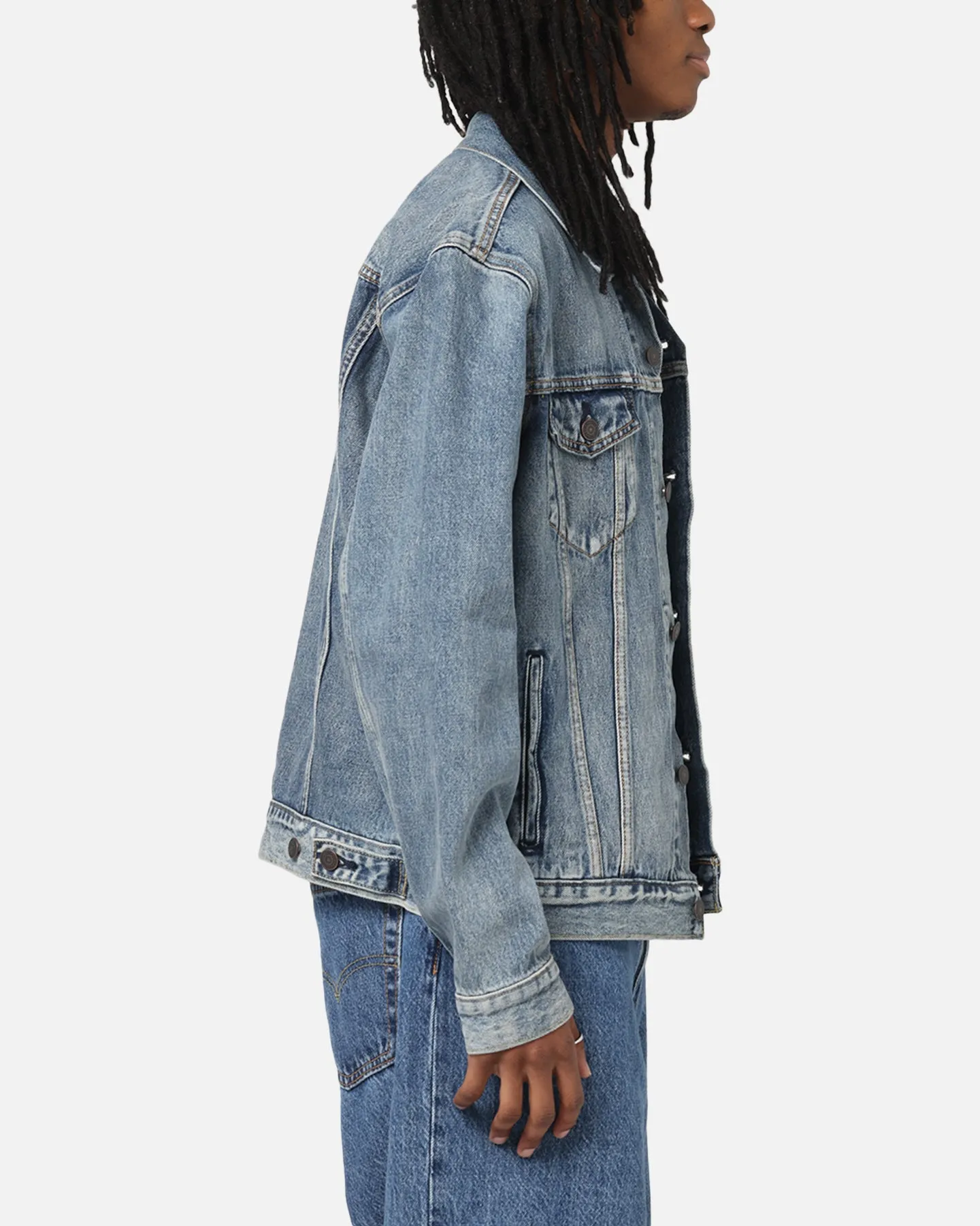 Fast Dry Barrier Seam Construction Levi Strauss And Co Denim Trucker Jacket Sky