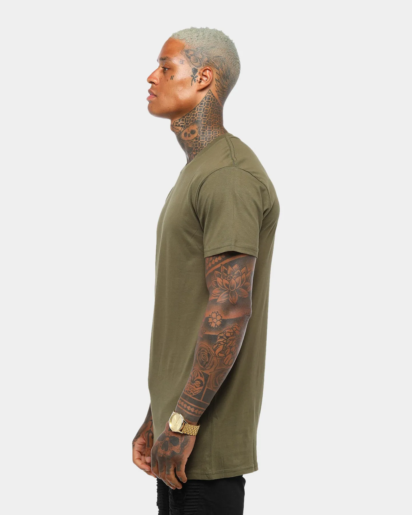 Travel Wear Flexible Shoulder Seams AS Colour Tall T-Shirt Army Green/Brown