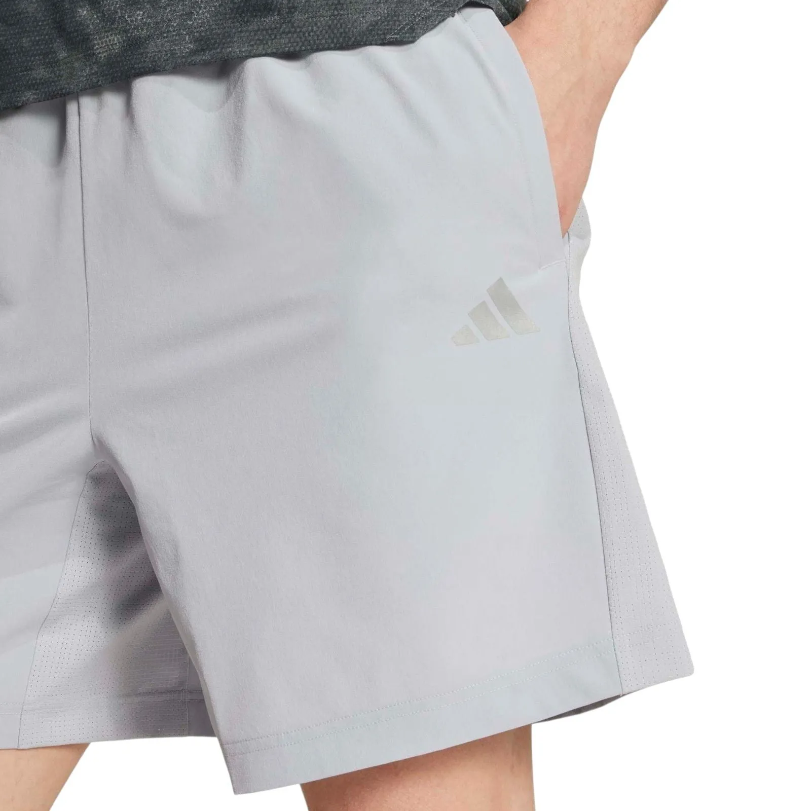 Gusseted Crotch Design adidas Tech Apparel Mens Regular-Fit Workout Shorts