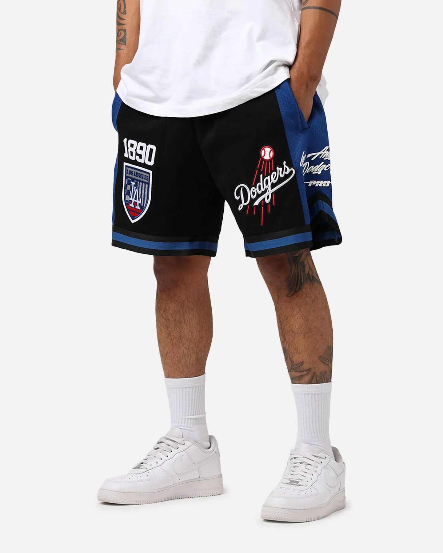Pro Standard Los Angeles Dodgers Fast Lane Dark 2.0 Shorts Black/Blue checked shorts
