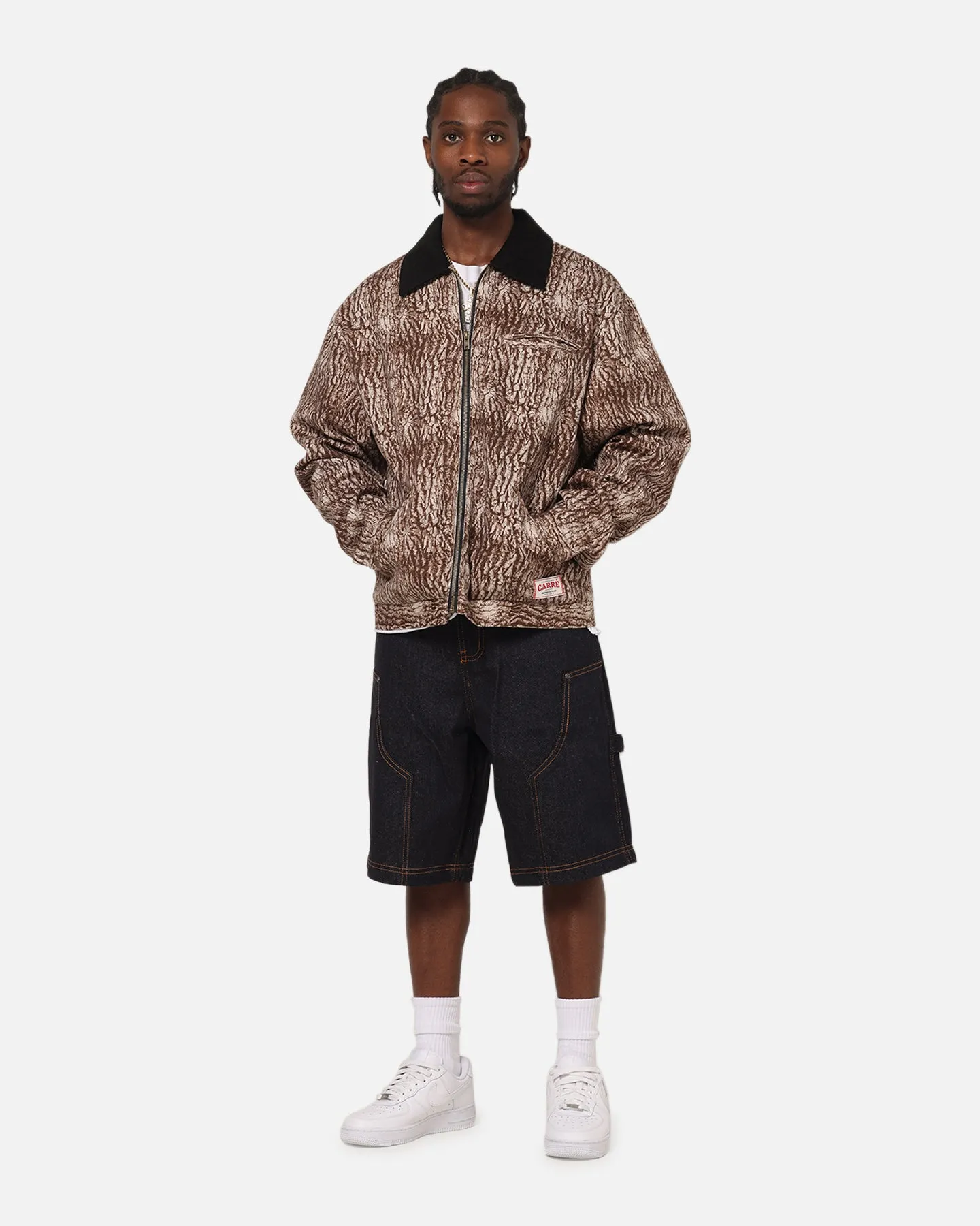 mid-length Carre Canvas Jacket Tree Bark