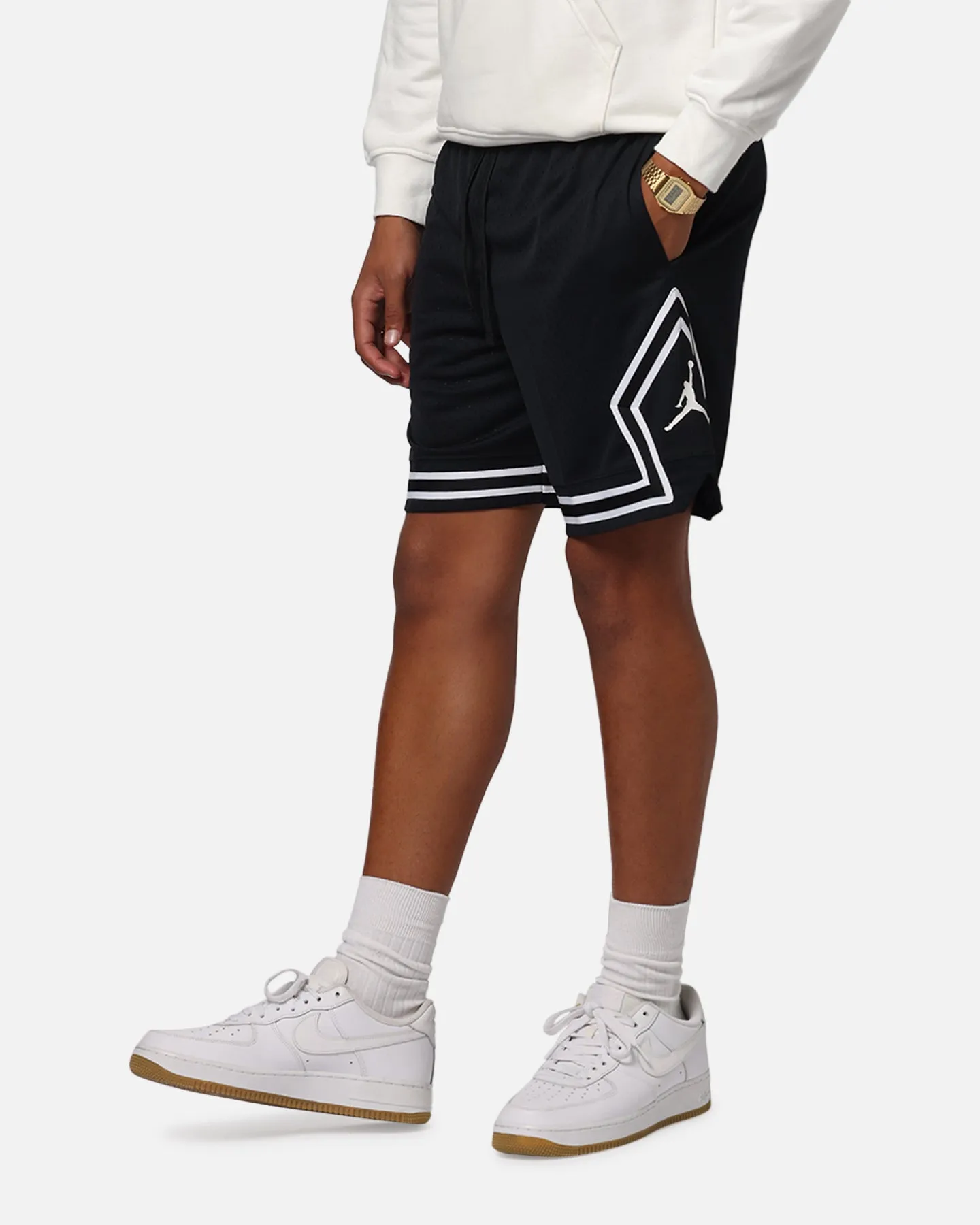 Collectible Sporty Chic Jordan Dri-FIT Sport Diamond Shorts Black/White/White