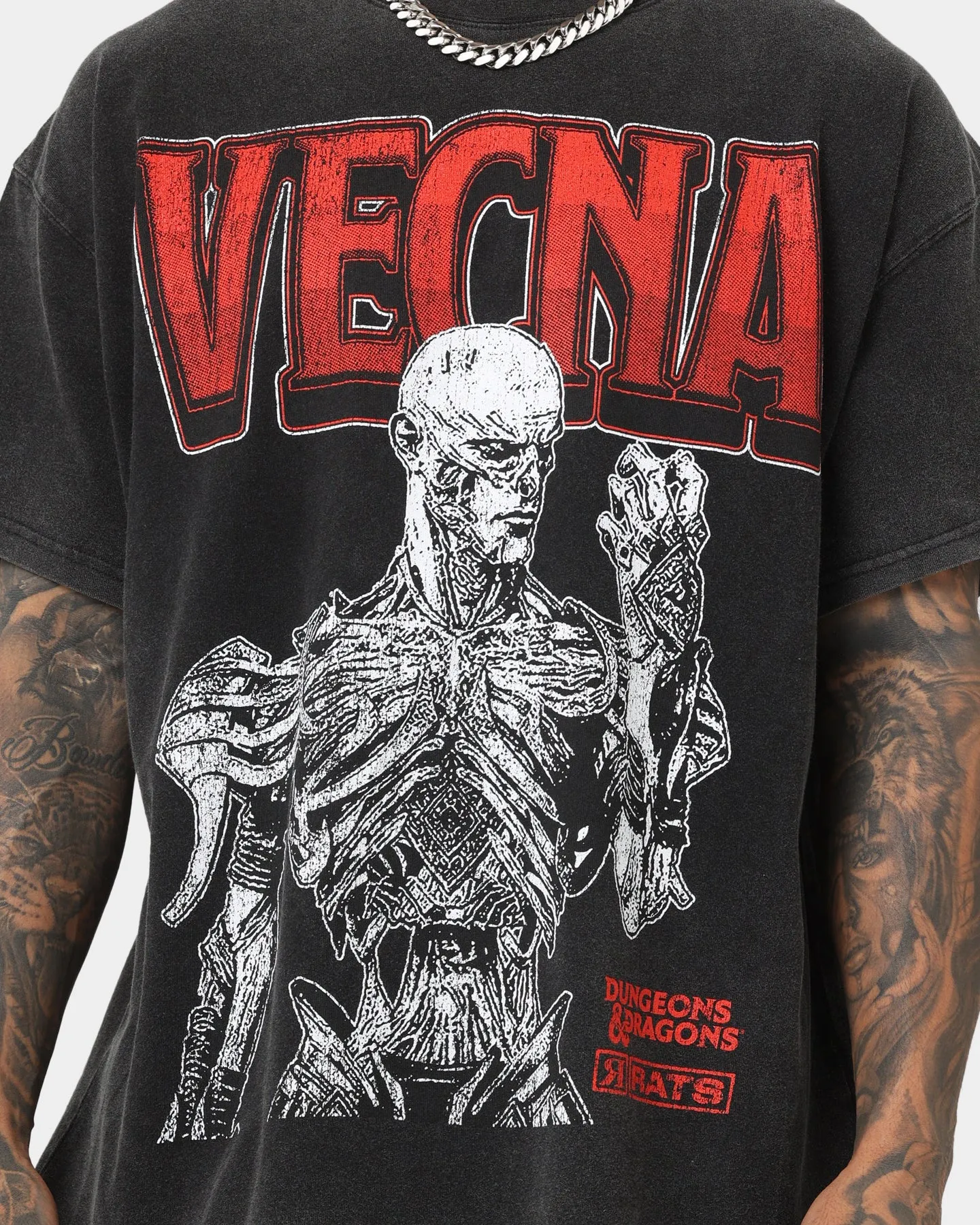 Rats Get Fat X Dungeons And Dragons Vecna Premium Vintage T-Shirt Black Street Casual Look Street Fashion