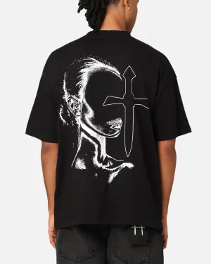 Fade Resistant Dye Sublimation Resistant Fabric Saint Morta Faceless Muse T-Shirt Black