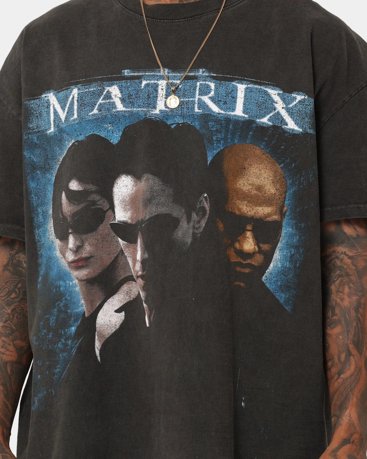 Smooth Finish American Thrift X The Matrix Heavyweight Vintage T-Shirt Black Wash