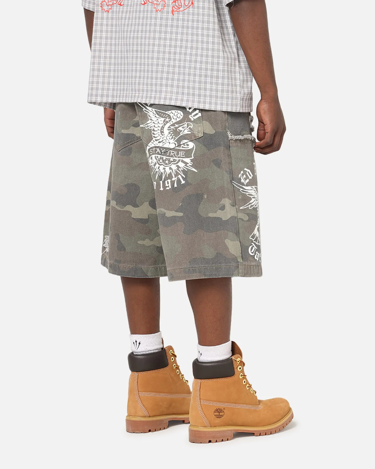 Ed Hardy Distress Camo Carpenter Jorts Camo shorts set Sun Ready